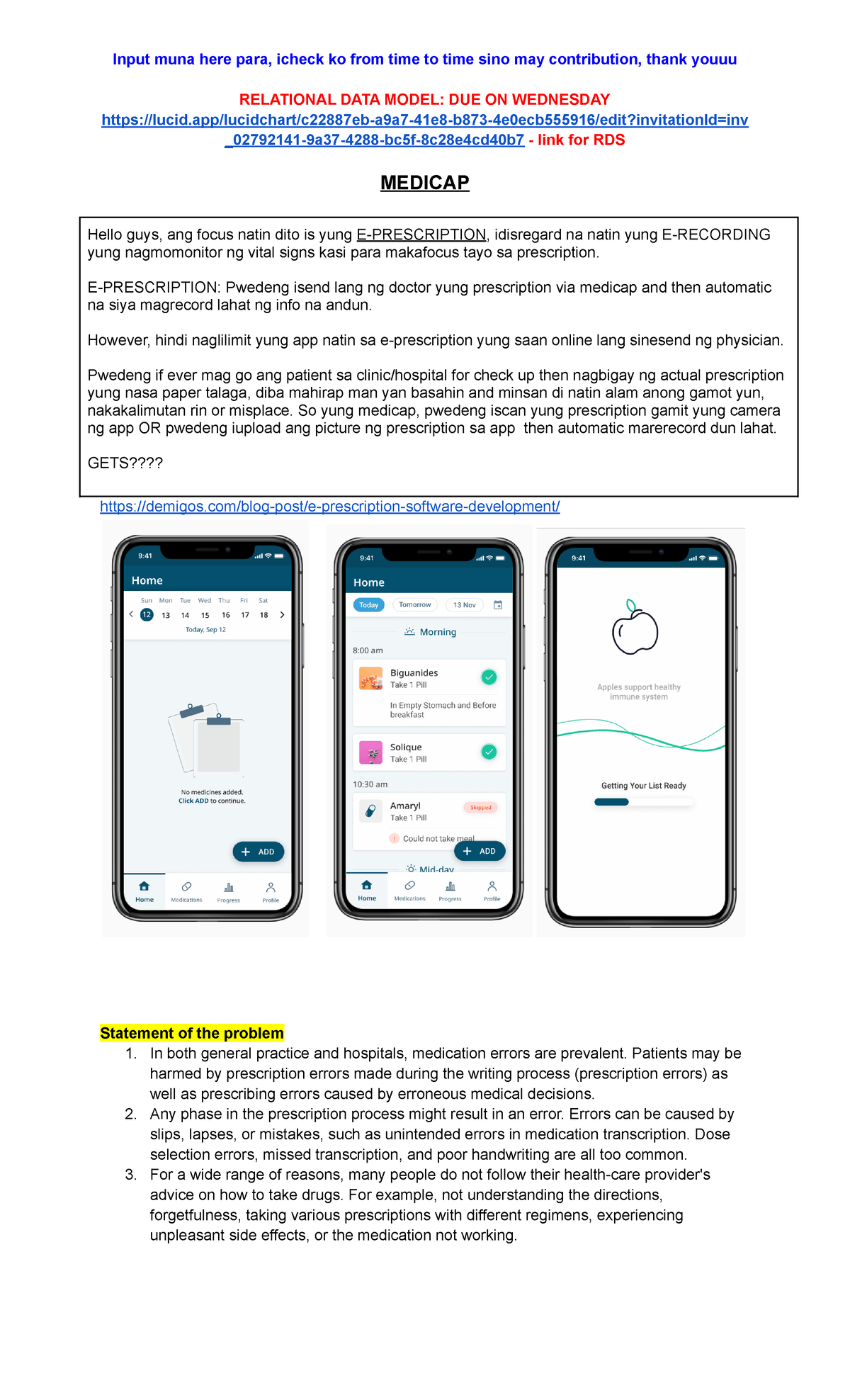Final Project Informatics System Relational Database Model Flow Of