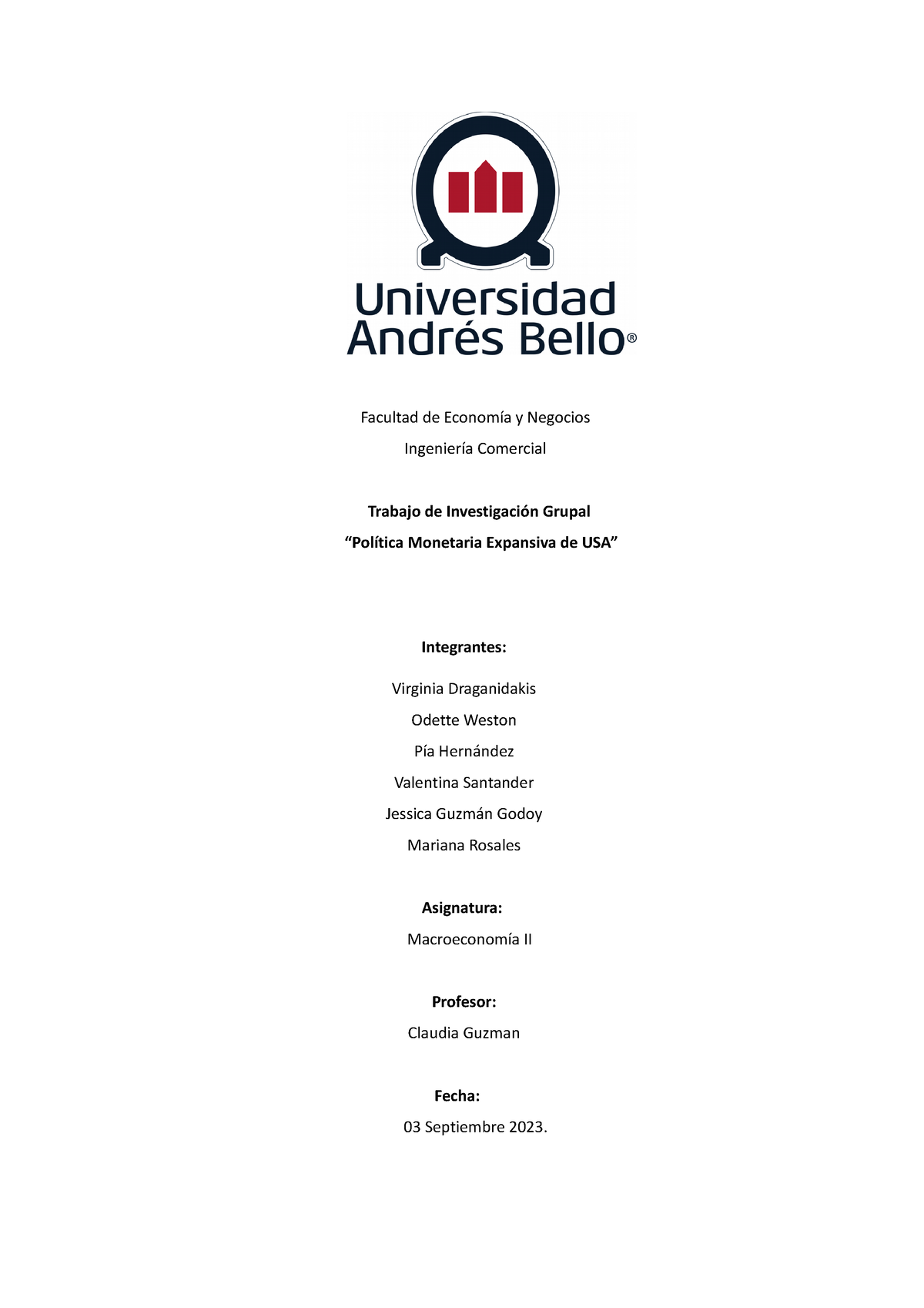 ICAD502 Grupo 6 Politica Monetaria Expansiva USA - Facultad De Economía ...