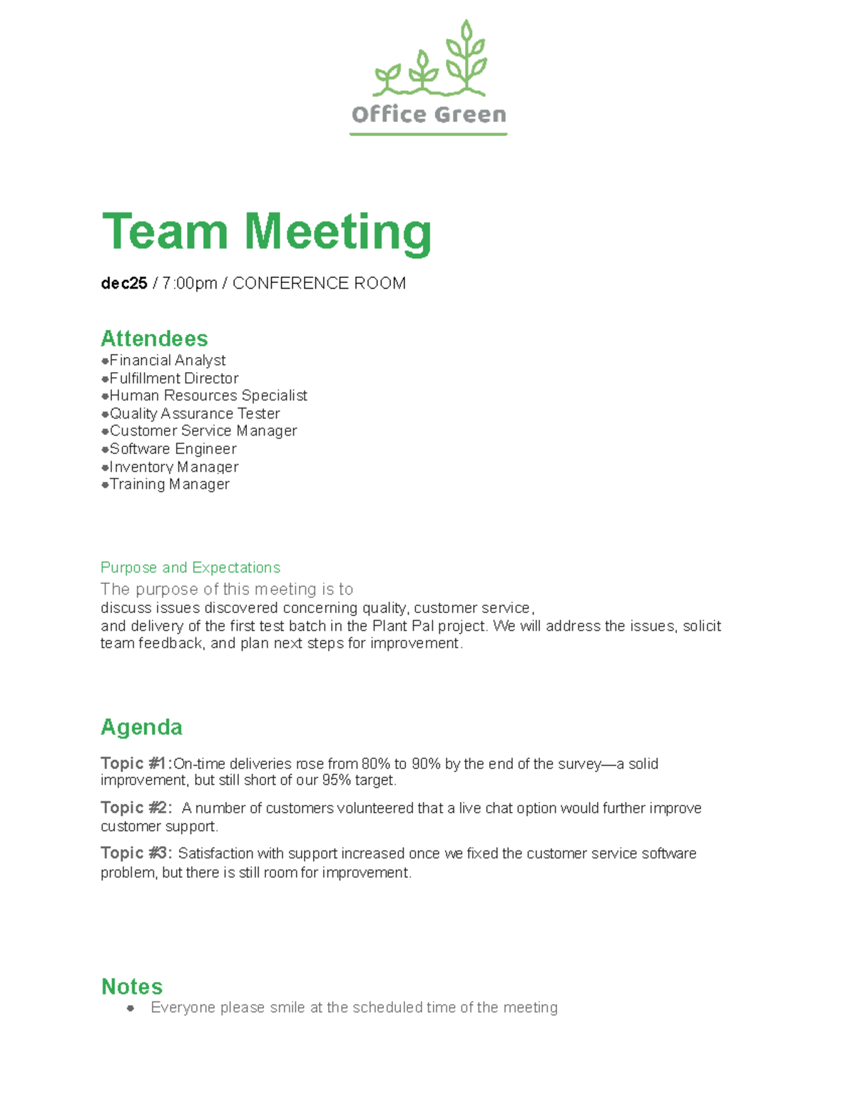 Activity Template Meeting agenda - Team Meeting dec25 / 7:00pm ...