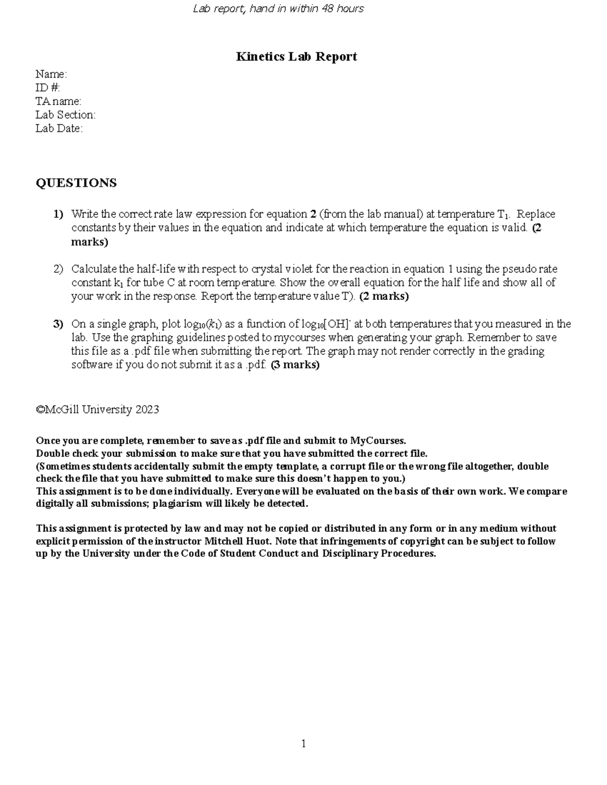 report w2023 lab Lab Report Name ID TA name