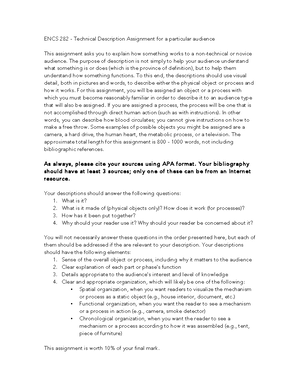 Assignment Description - Mechanism Description - Assignment Description ...