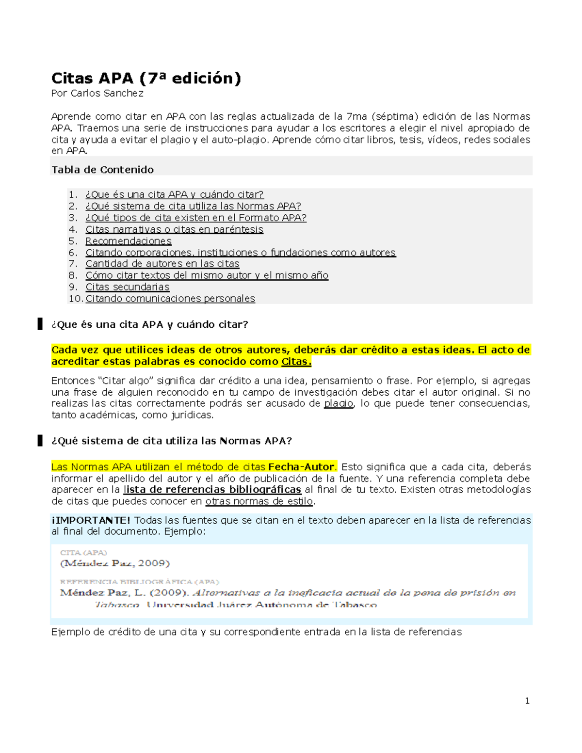 Citas APA-7a edición - Forma de citar en APA - Citas APA (7ª edición ...