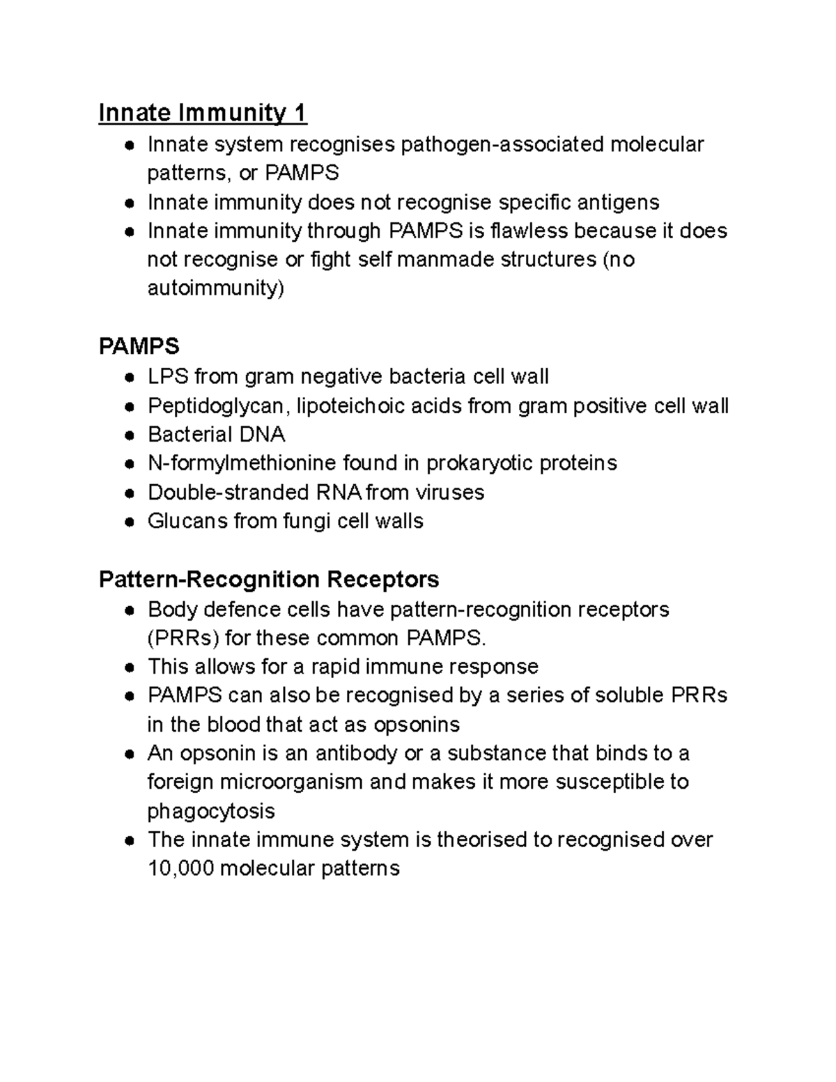 Innate Immunity Part 1 - Innate Immunity 1 Innate System Recognises ...