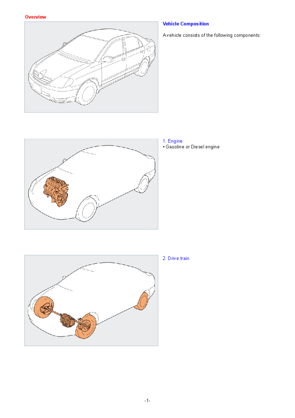 Automobile Fundamentals Vehicle Composition A vehicle consists of the