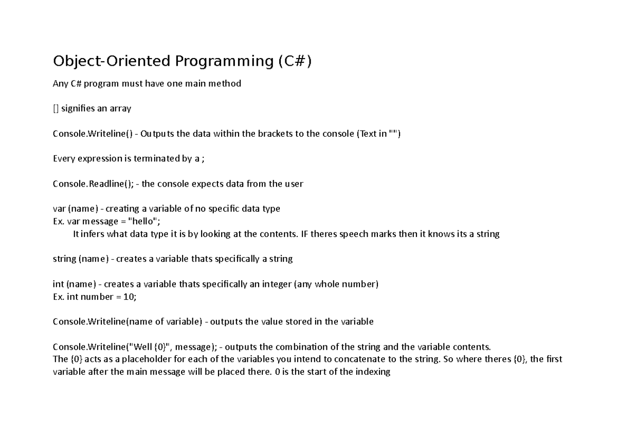 Introduction to Object-Oriented Programming - Object-Oriented ...