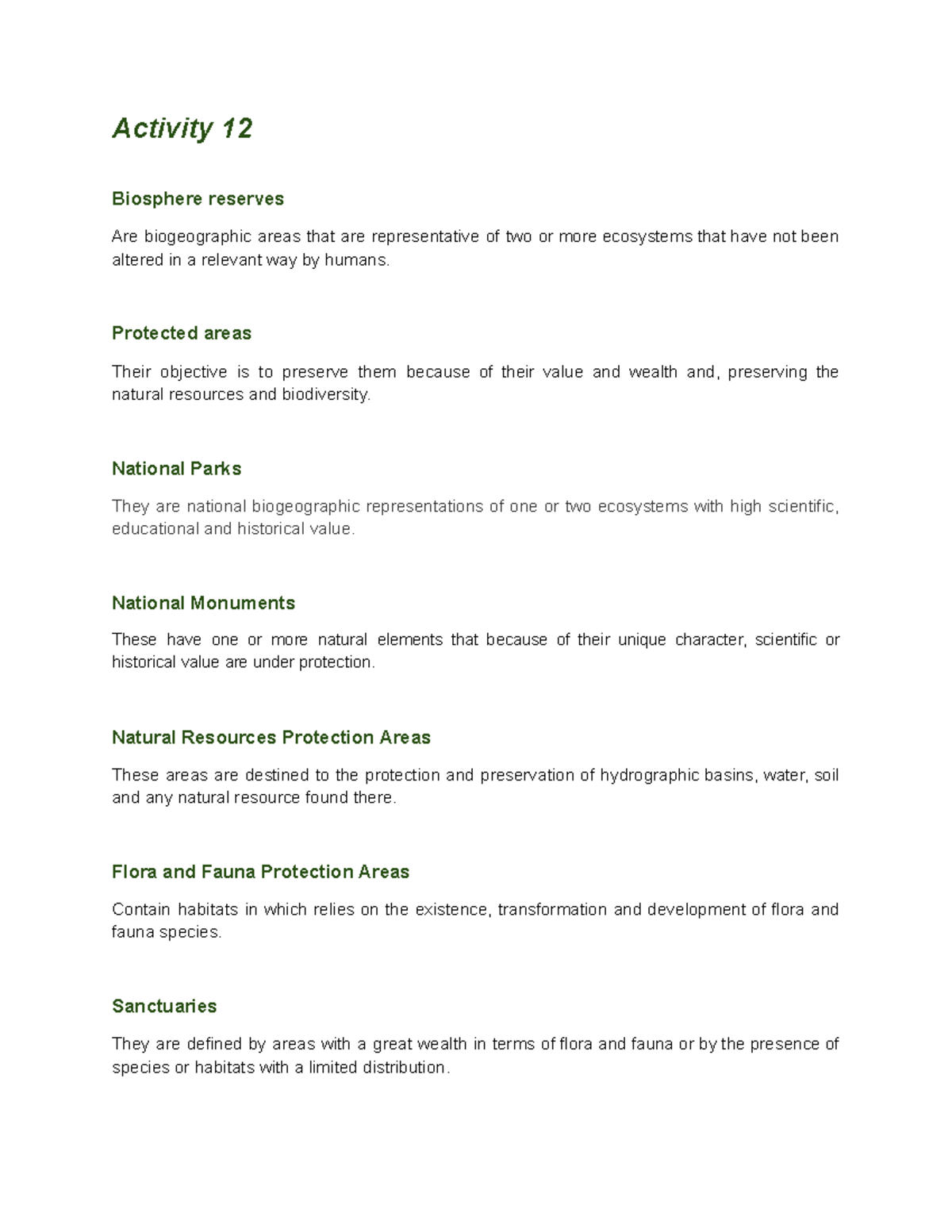 Activity 12 - hukioiuytfdsa - Activity 12 Biosphere reserves Are ...