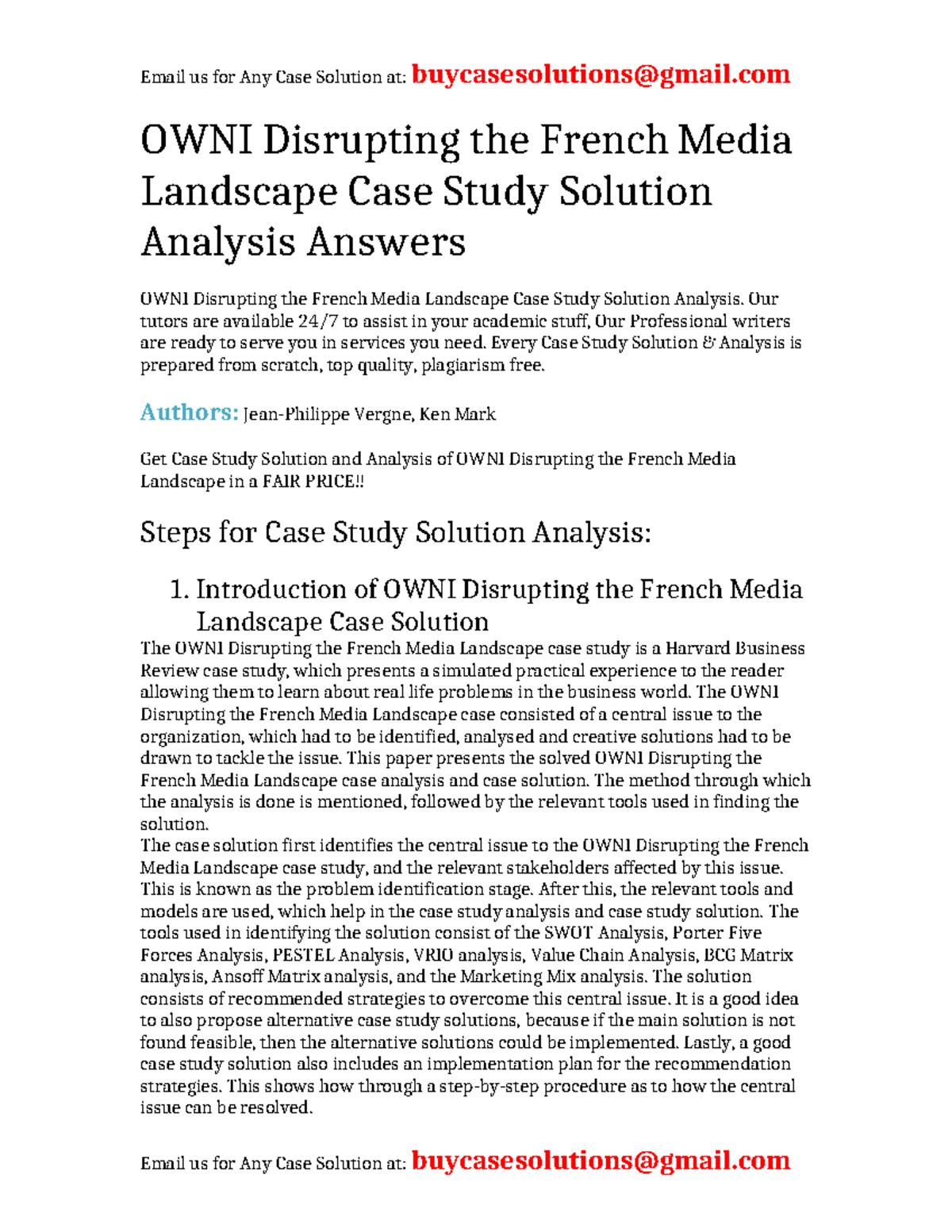 Case Solution OWNI Disrupting the French Media Landscape - OWNI ...