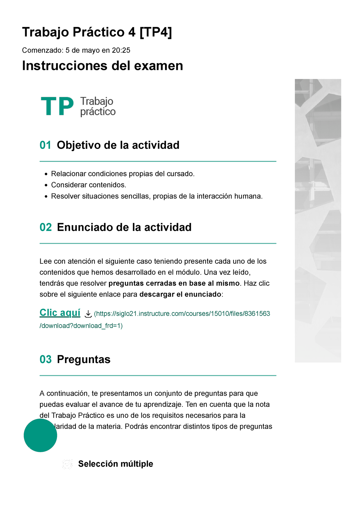 Examen Trabajo Práctico 4 [TP4] 90% 2022 - Trabajo Práctico 4 [TP4 ...