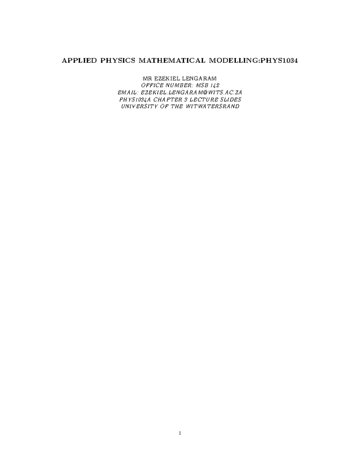 3.1 3.2 Notes - Lectures slides for Math1043 with practice problems and ...