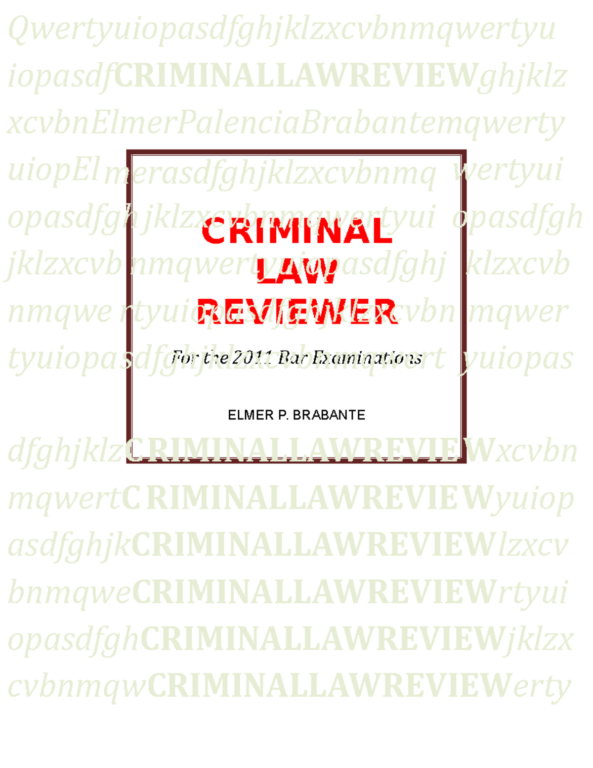 Criminal-law-review - Notes - Qwertyuiopasdfghjklzxcvbnmqwertyu ...