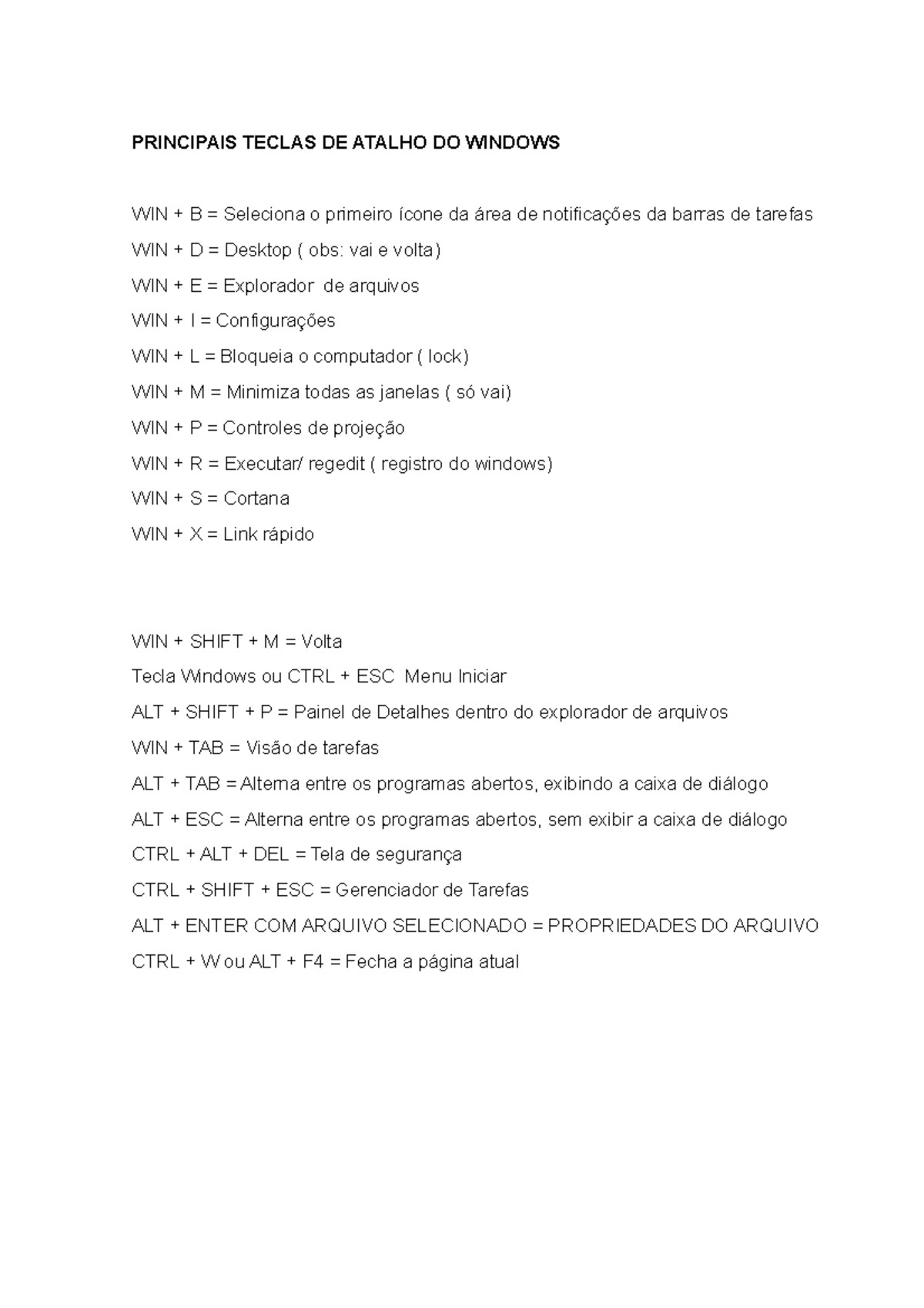 Teclas DE Atalho DO Windows 10 - PRINCIPAIS TECLAS DE ATALHO DO WINDOWS ...