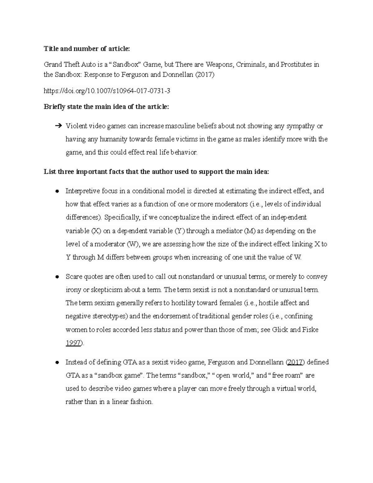 2019-introduction to psychology(psych 100) article review 7 - Title and  number of article: Grand - StuDocu