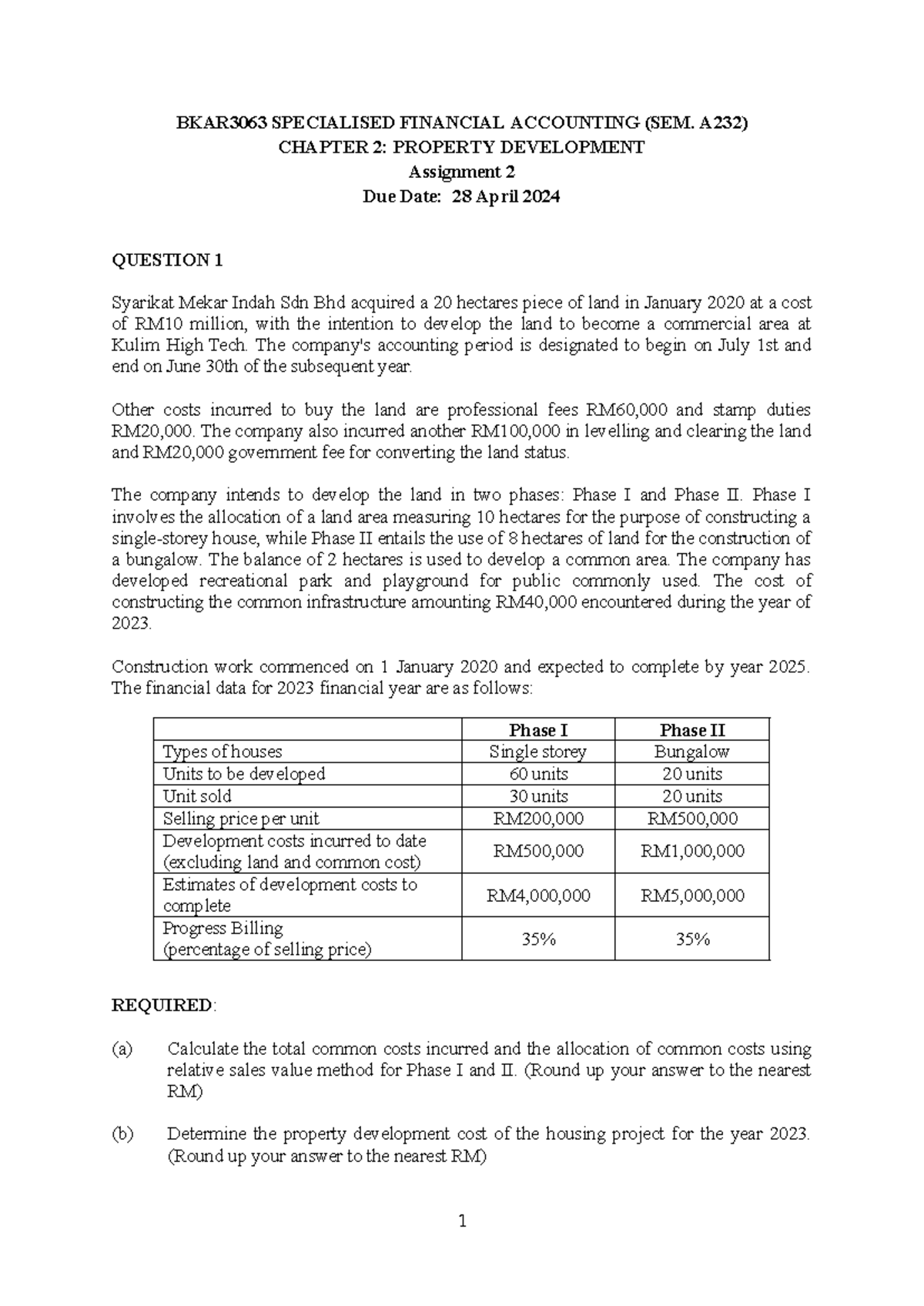 BKAR3063 Assignment 2 Qs C2 PD BKAR3063 SPECIALISED FINANCIAL