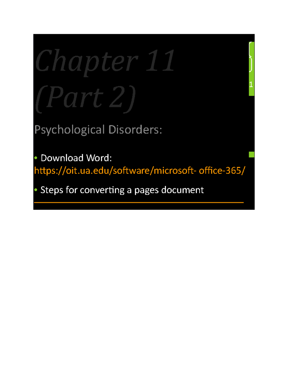 Chapter 11 - Lecture Notes 11 - Chapter 11 (Part 2) Psychological ...