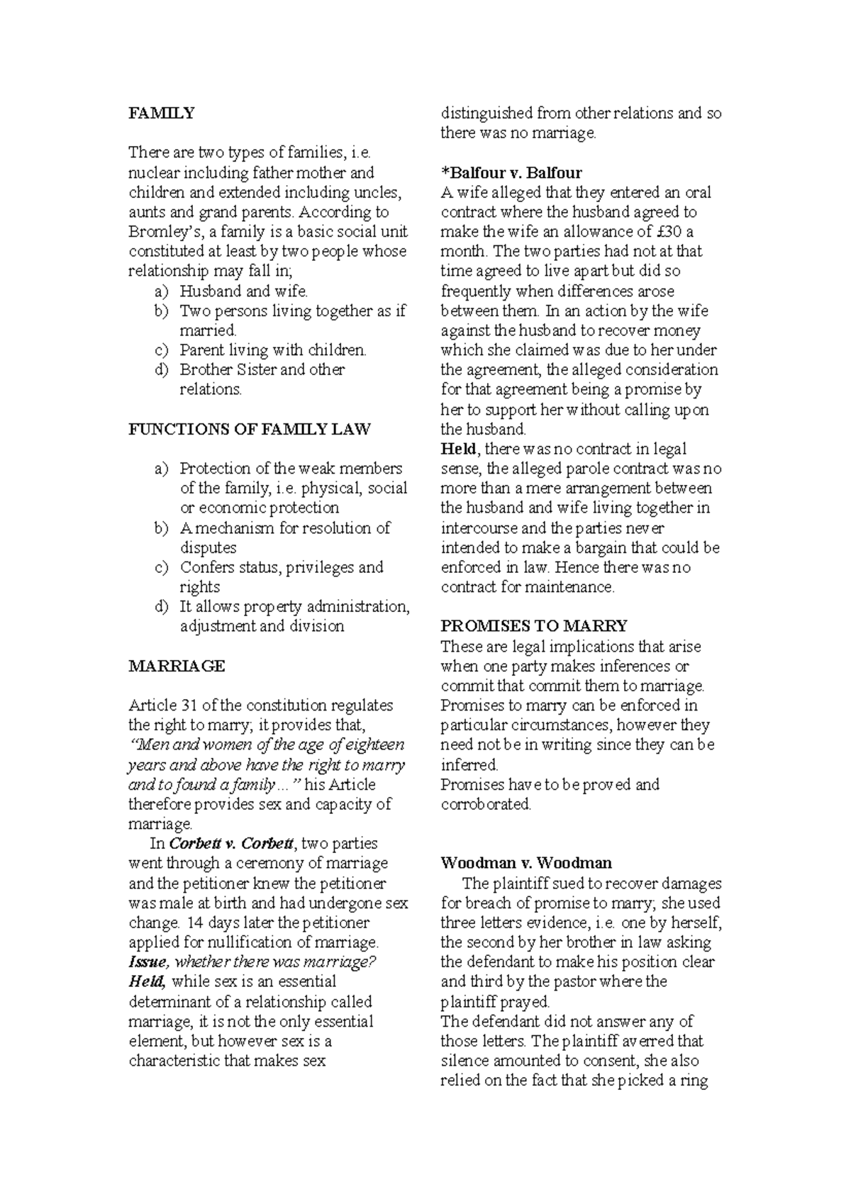 Family 1 lecture notes - Copy - FAMILY There are two types of families ...