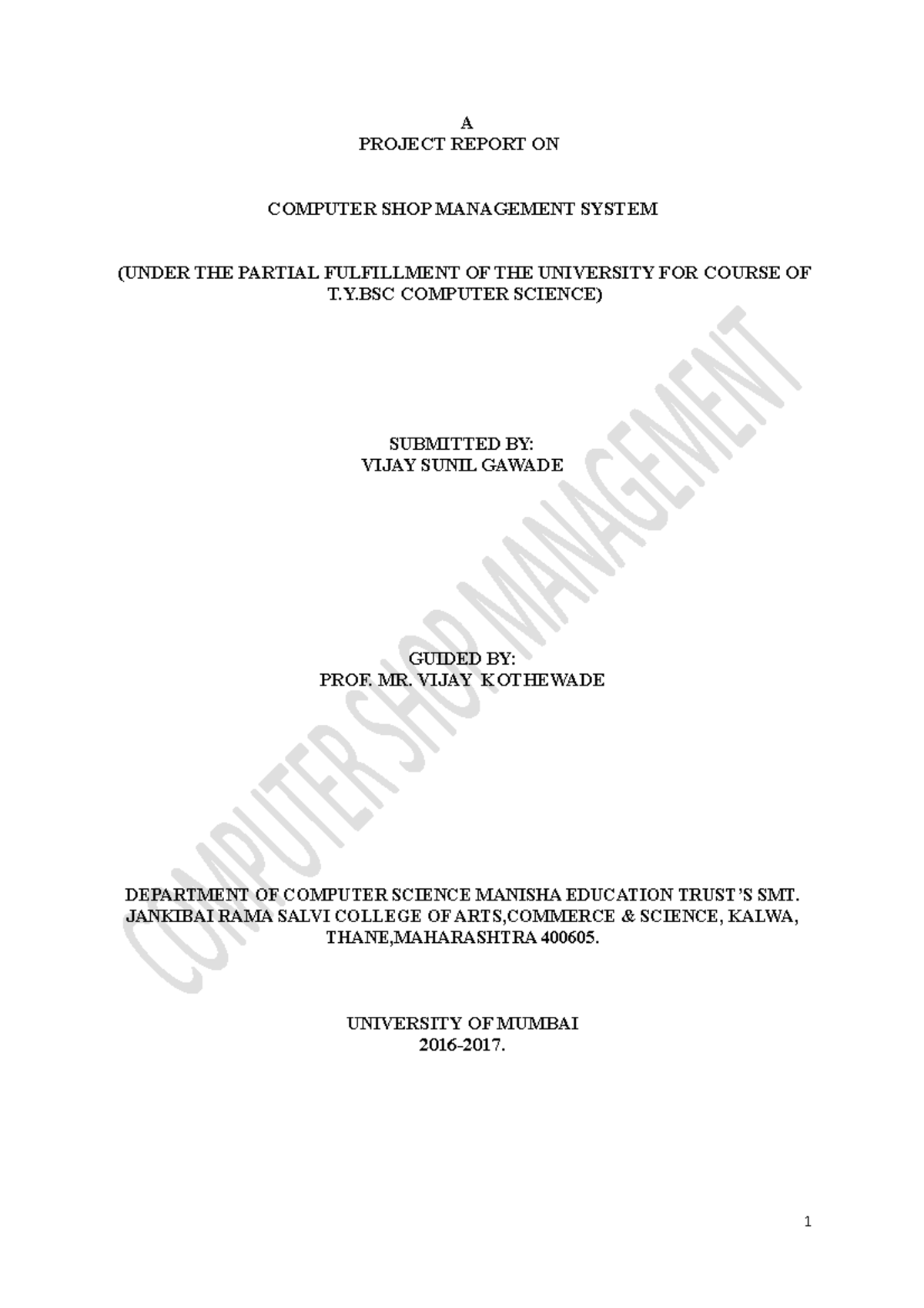 Final Computer project documentation - A PROJECT REPORT ON COMPUTER ...