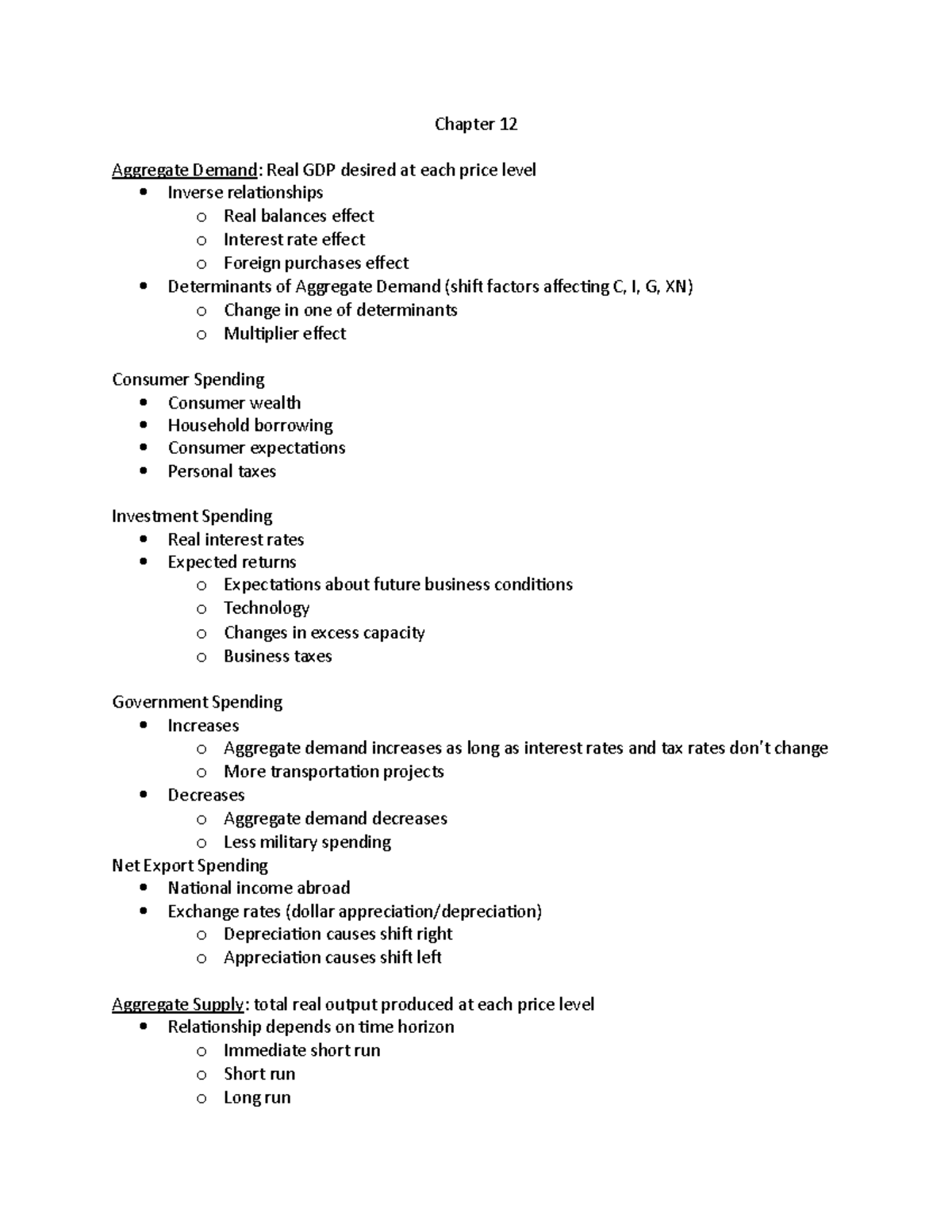 Chapter 12 These Are Lecture Notes For Introductory Macroeconomics Course Taught By Professor Chapter 12 These Are Lecture Notes For Introductory Macroeconomics Course Taught By Professor