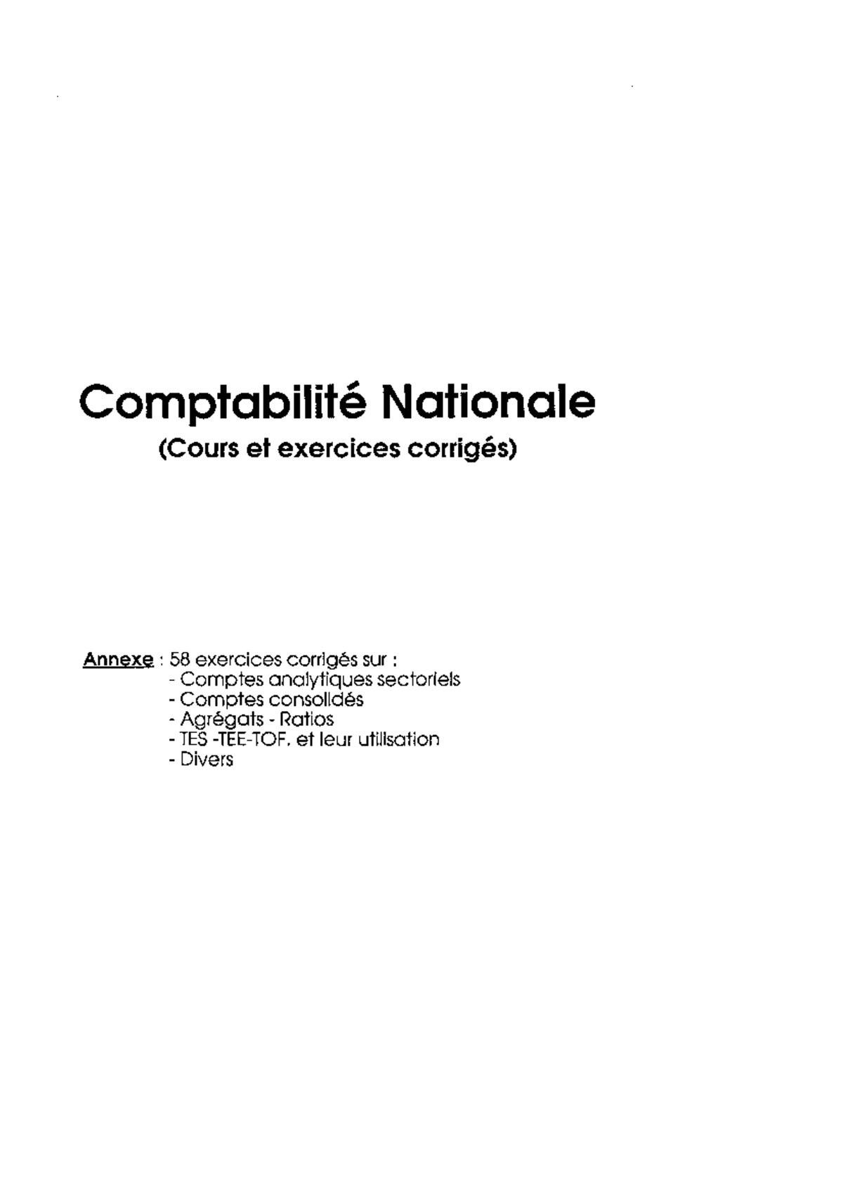 Comptabilit Nationale - La Comptabilité Nationale - Studocu