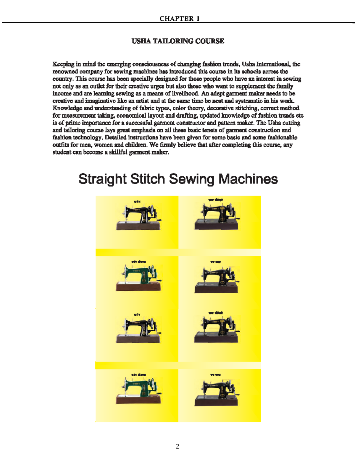 01. Usha tailoring course Author Usha CHAPTER CHAPTER 2 HISTORY OF