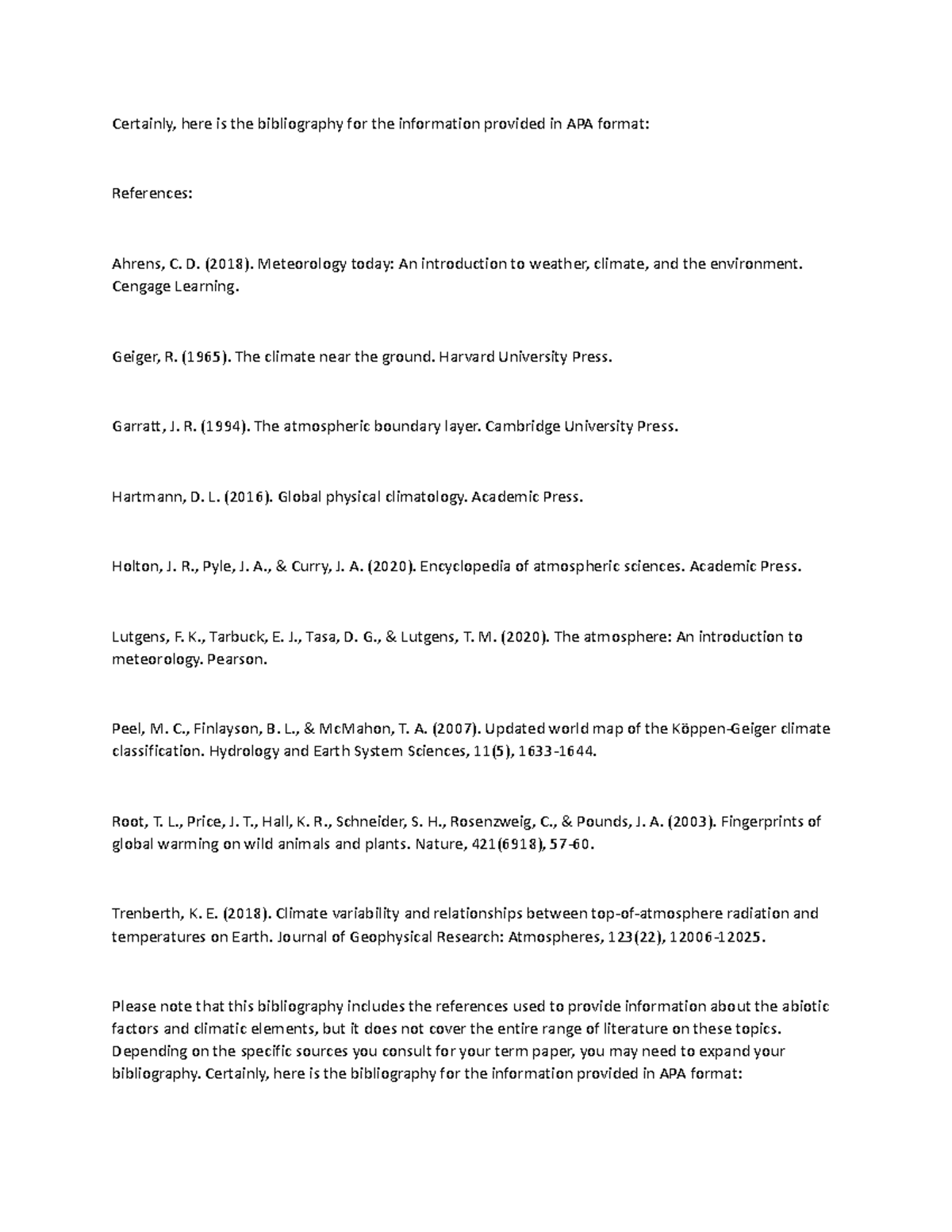 Bibliography - Mmmm - Certainly, here is the bibliography for the ...