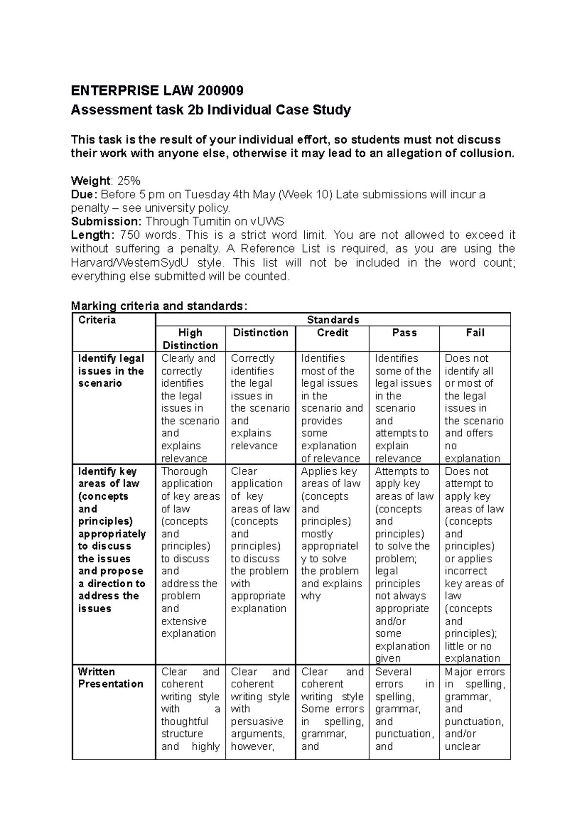 Assessment 2b Case Study Individual Question Autumn 2021 - ENTERPRISE ...