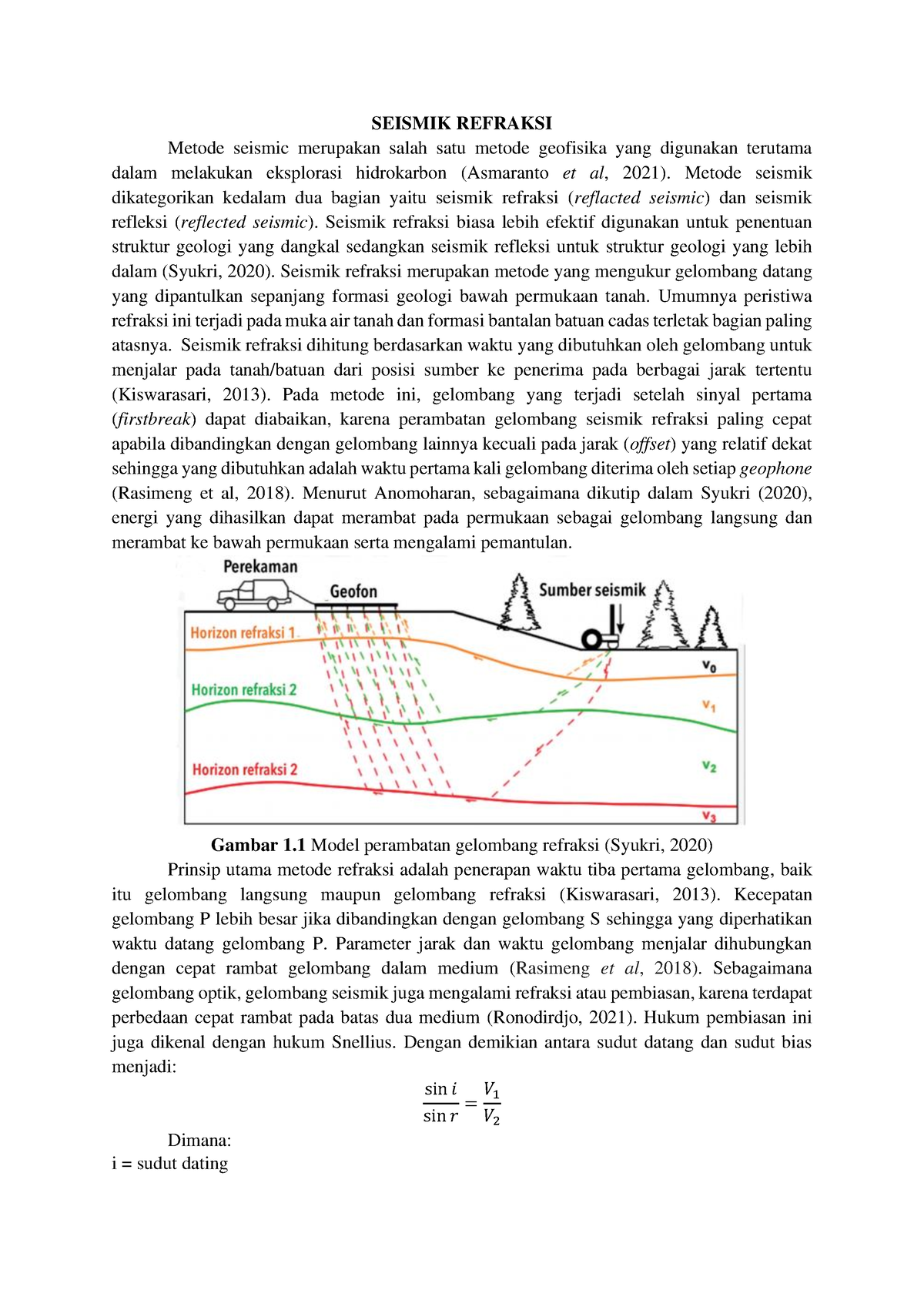 Resume Seismik Refraksi Seismik Refraksi Metode Seismic Merupakan Salah Satu Metode Geofisika 1489