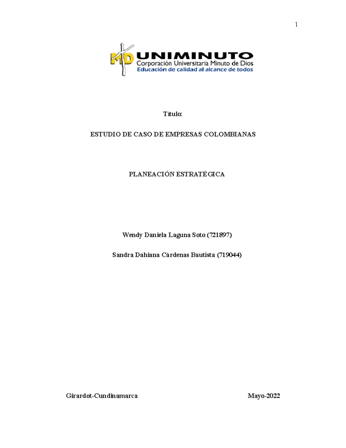 plan de continuidad del negocio empresarial - Título: ESTUDIO DE CASO ...