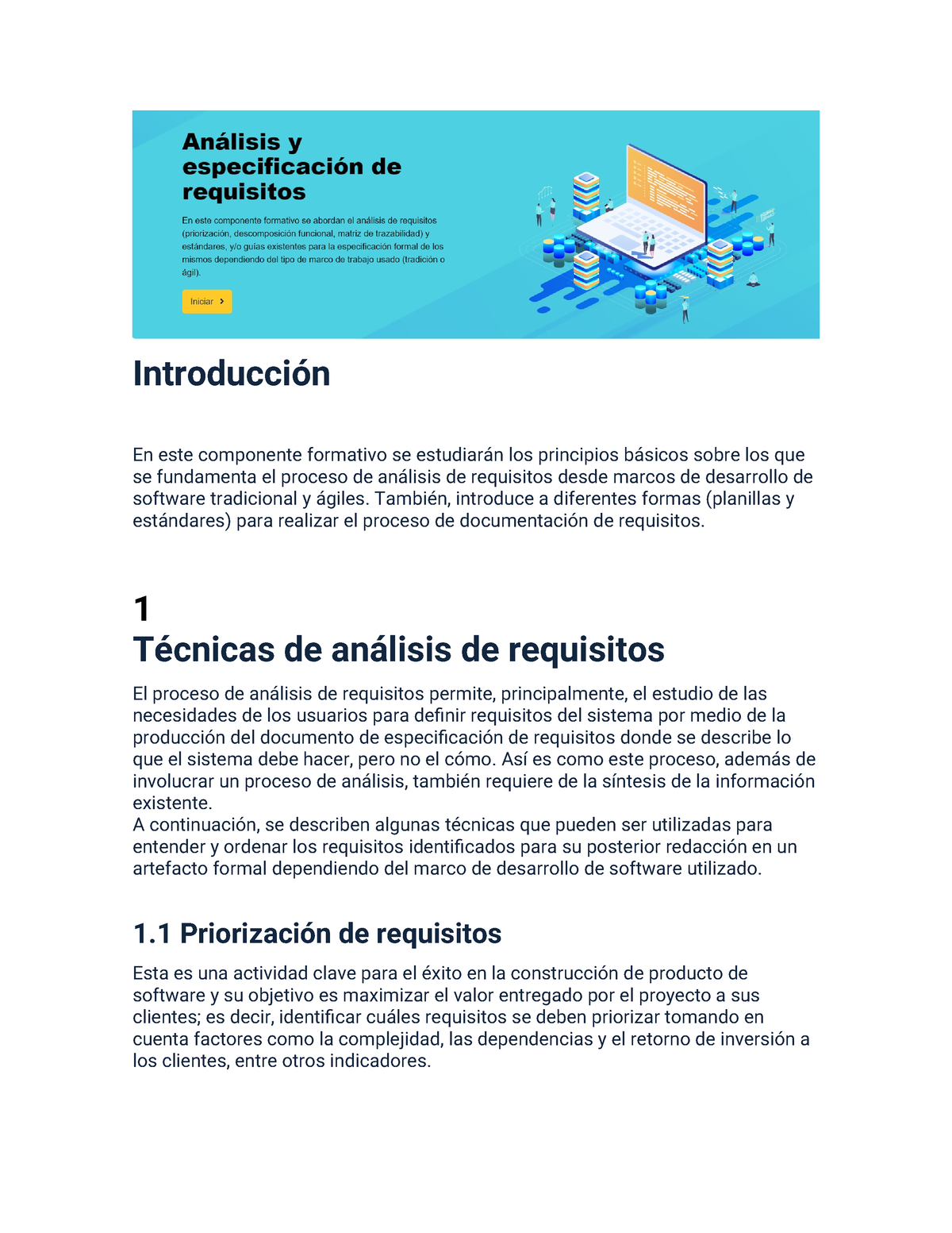 Análisis Y Especificación De Requisitos Introducción En Este Componente Formativo Se 3955