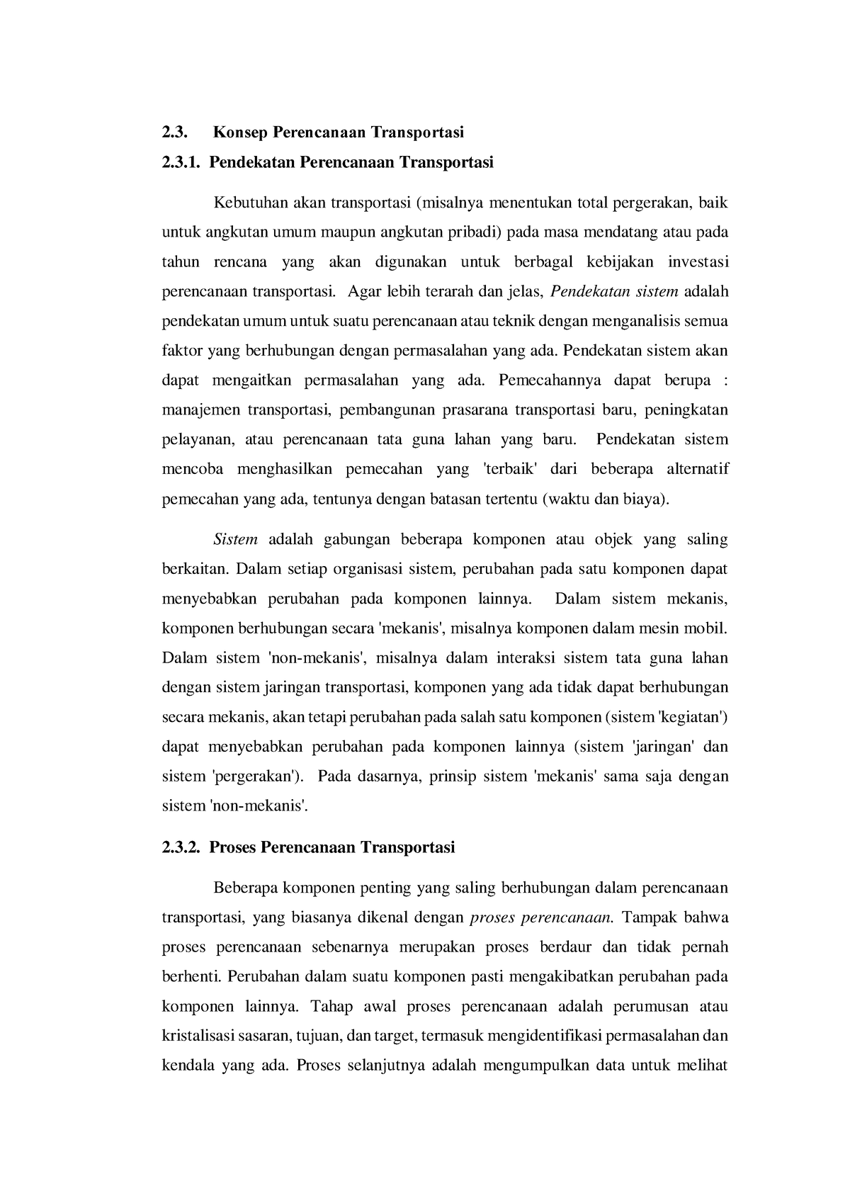 BAB 2-15 - Proposal Tugas Akhir - Konsep Perencanaan Transportasi 2.3 ...