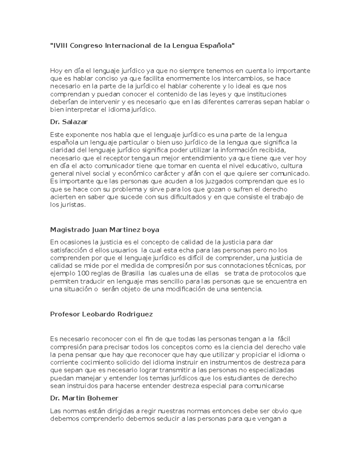 L VIII Congreso Internacional de la Lengua Española - "lVIII Congreso ...