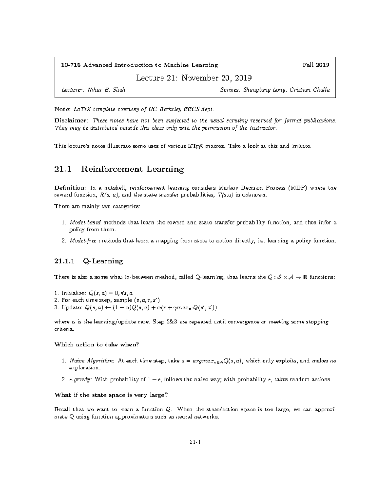 11-20 - good notes - 10-715 Advanced Introduction to Machine Learning ... image.