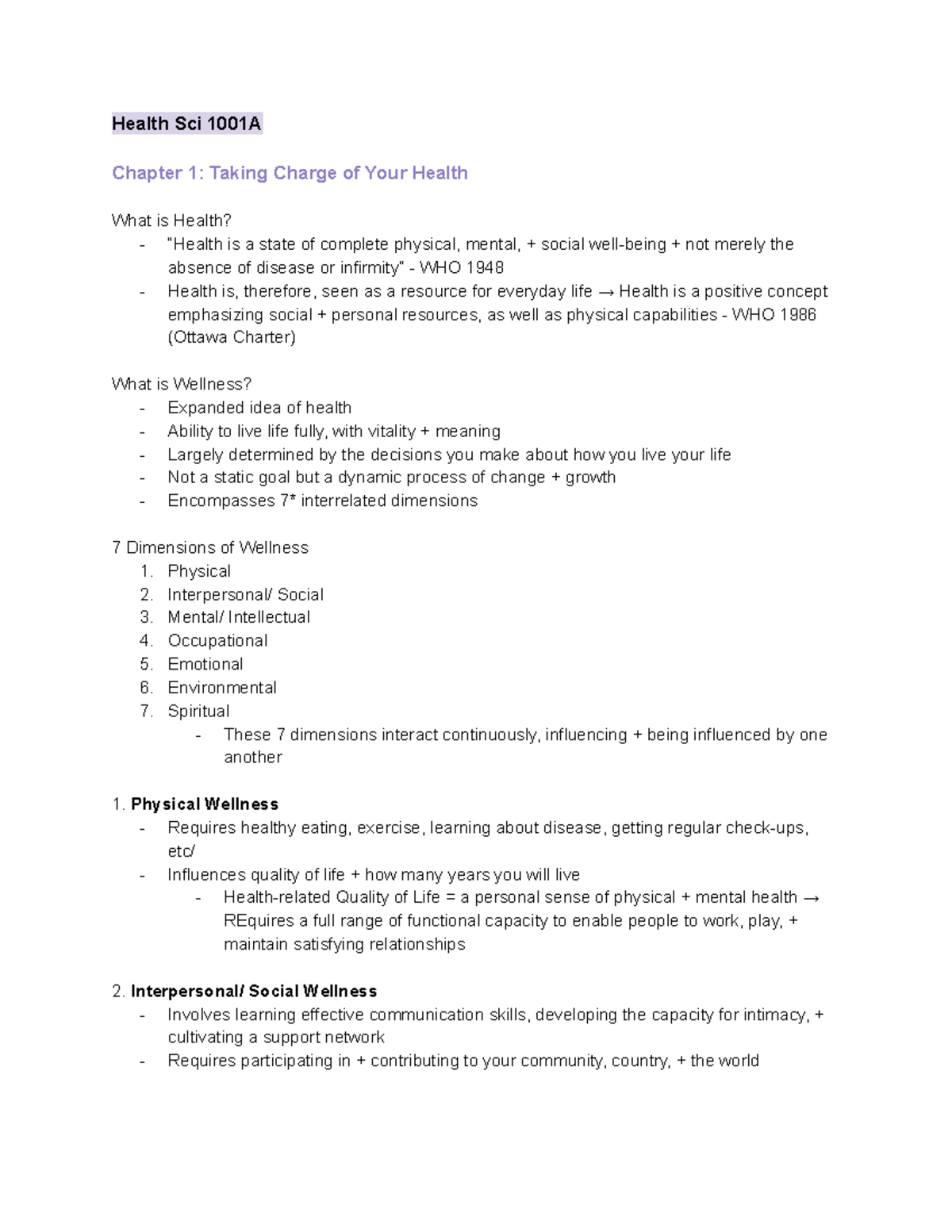 health-sci-midterm-1001-health-sci-1001a-chapter-1-taking-charge-of