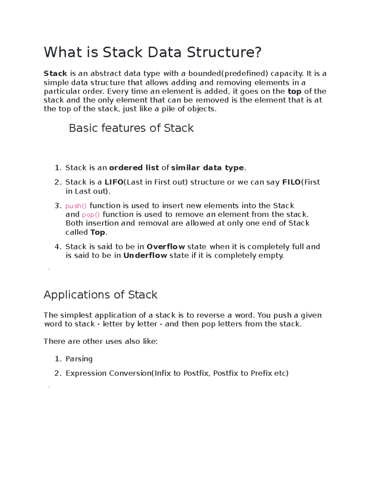 What is Stack Data Structure - What is Stack Data Structure ...