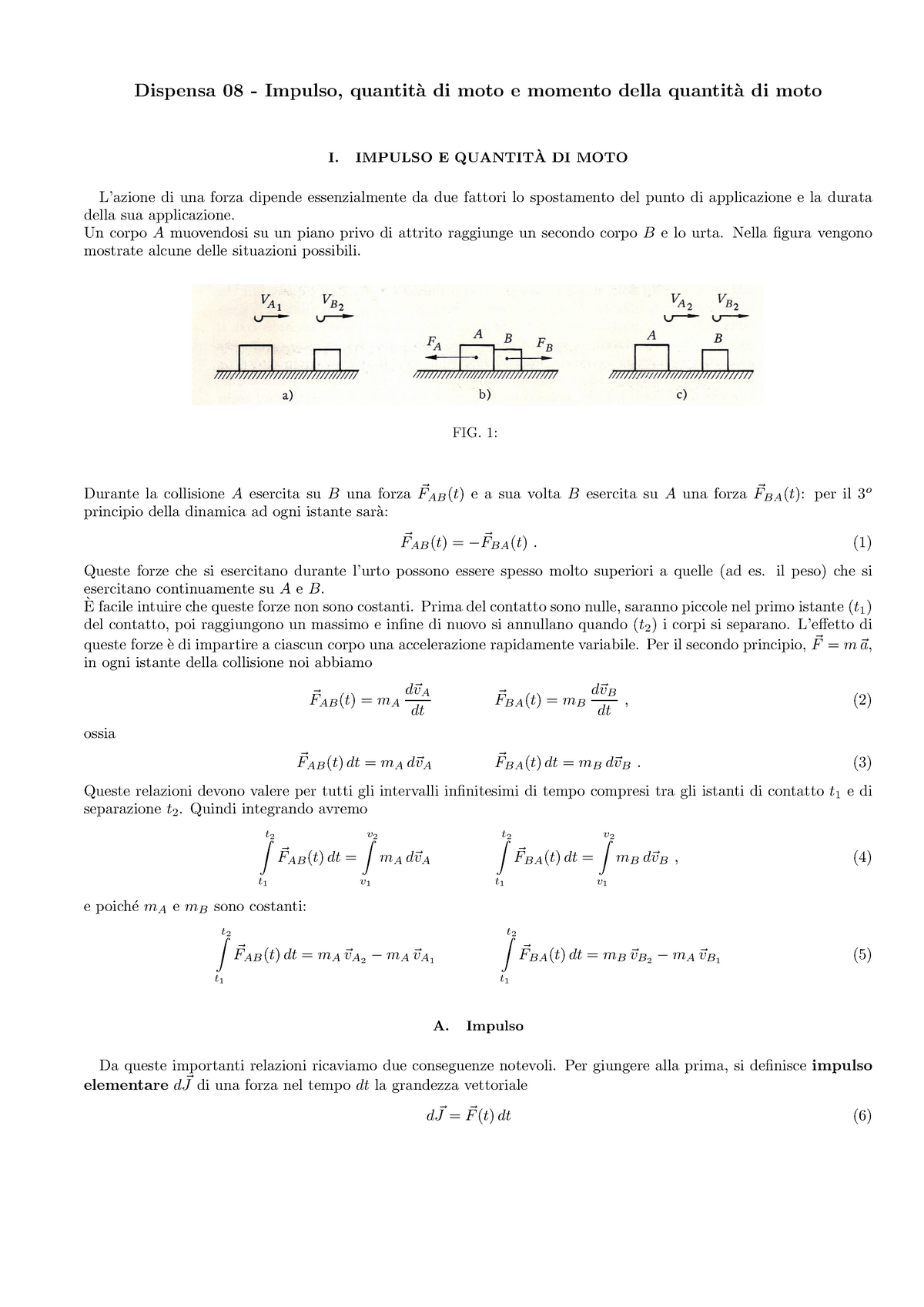 Disp 08 - Impulso, Quantità Di Moto E Momento Della Quantità Di Moto ...