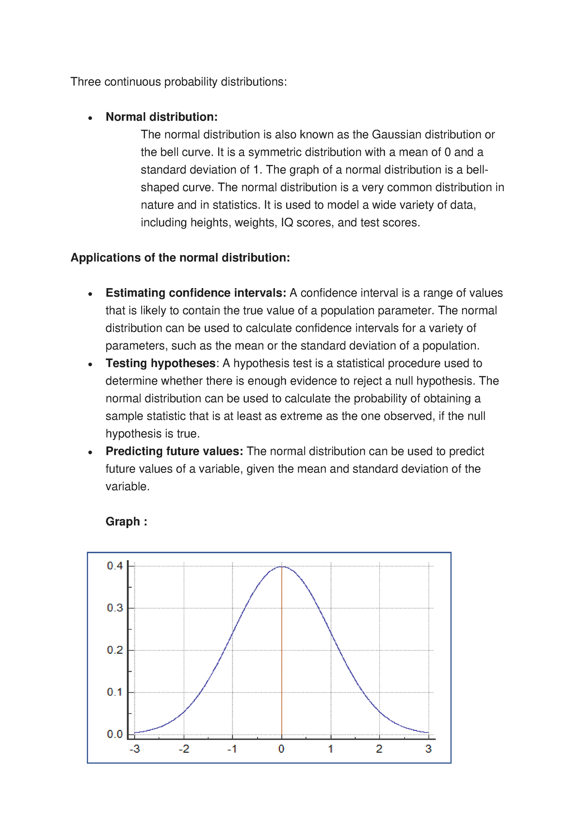 Assignment On Continuous Probability Distribution - Three Continuous ...