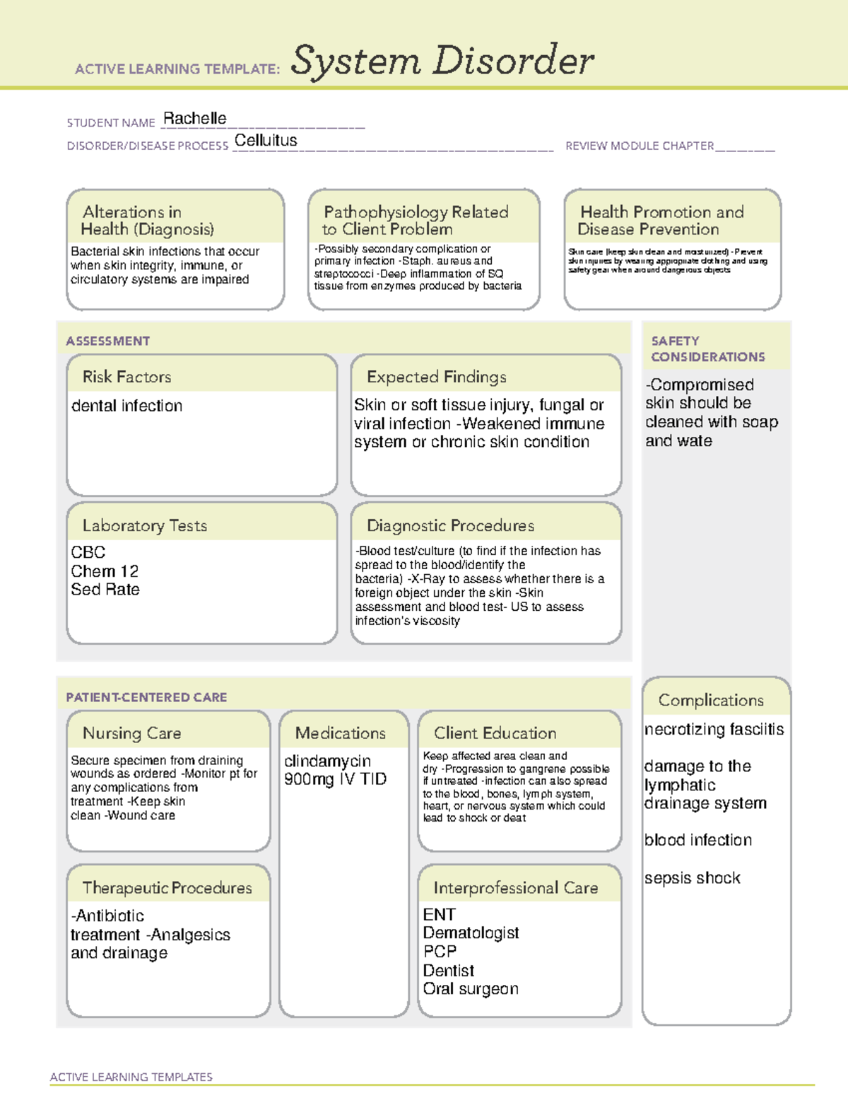 Celluitis - integumentary system - ACTIVE LEARNING TEMPLATES System ...