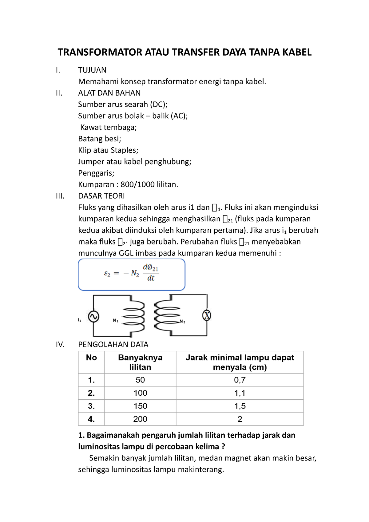 Jurnal Transformator ATAU Transfer DAYA Tanpa Kabel - TRANSFORMATOR ...