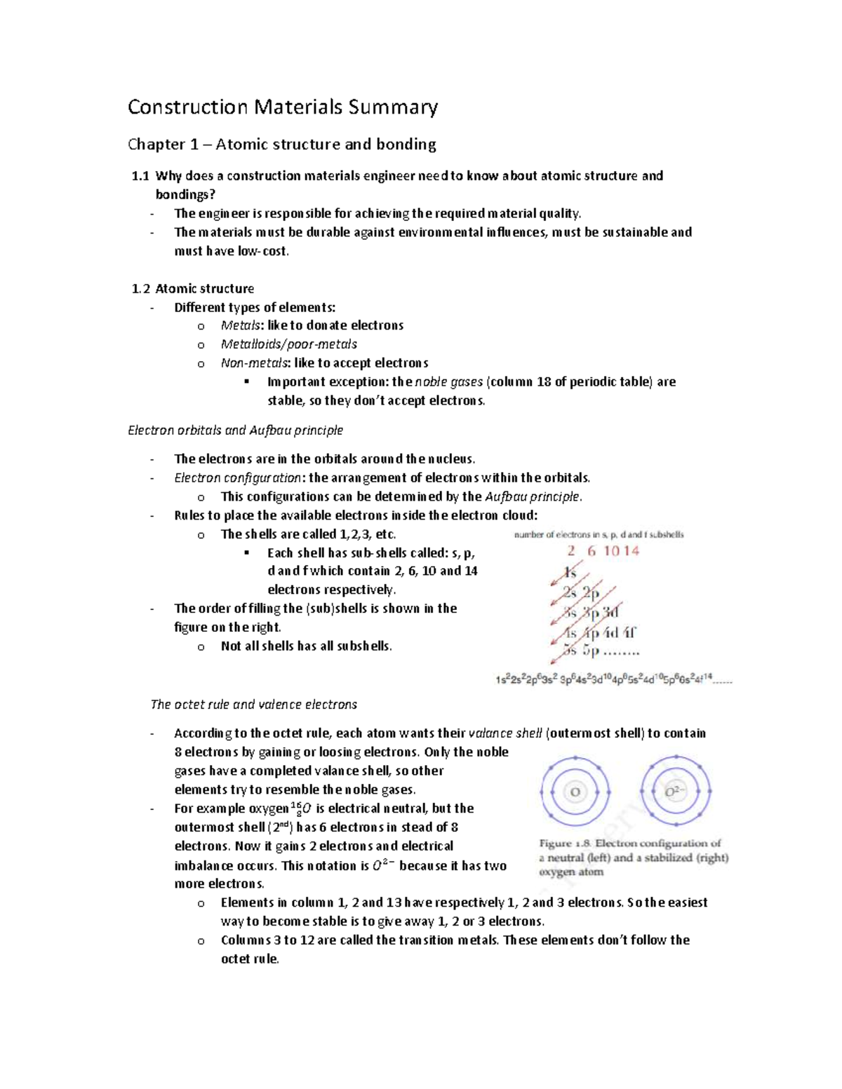 Samenvatting Deeltoets 1 Construction Materials And Sustainability ...