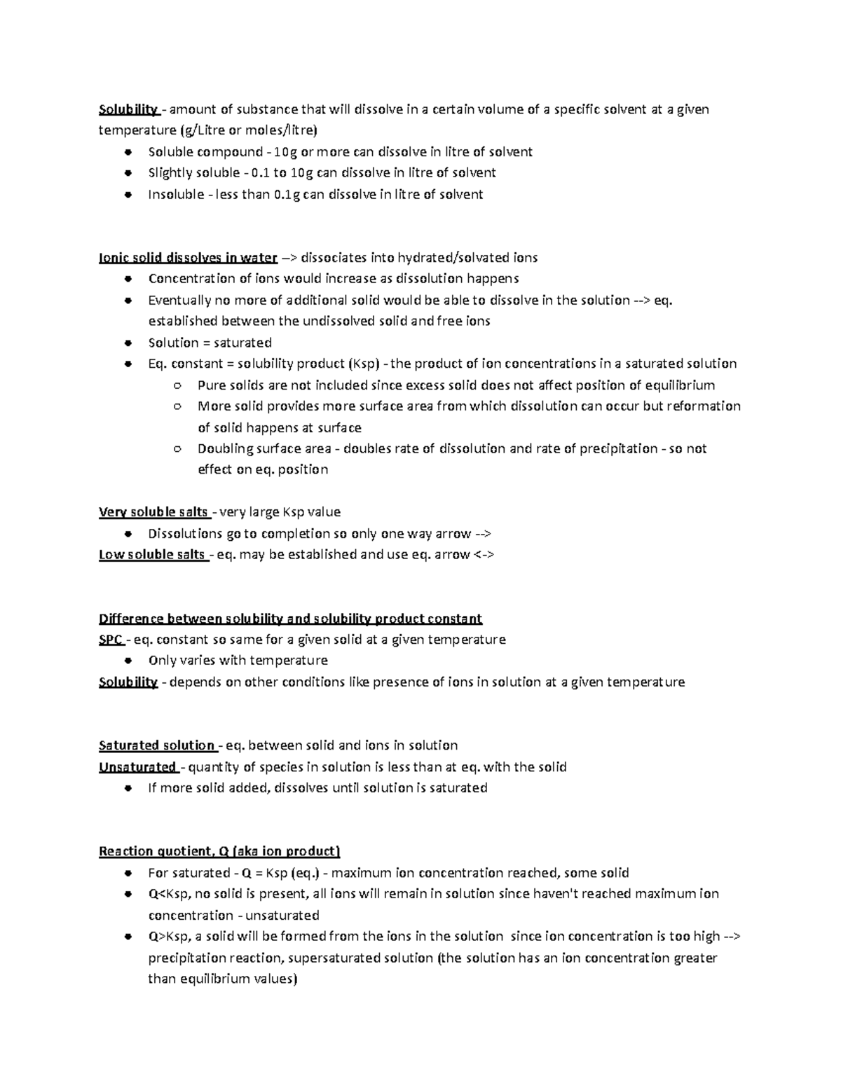 Chemistry Chapter 3.2 - Solubility of ionic compounds - Solubility ...