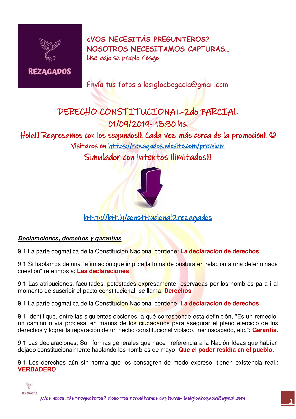 Derecho Constitucional ( Preguntas Parcial )-2 - ¿Vos Necesitás ...