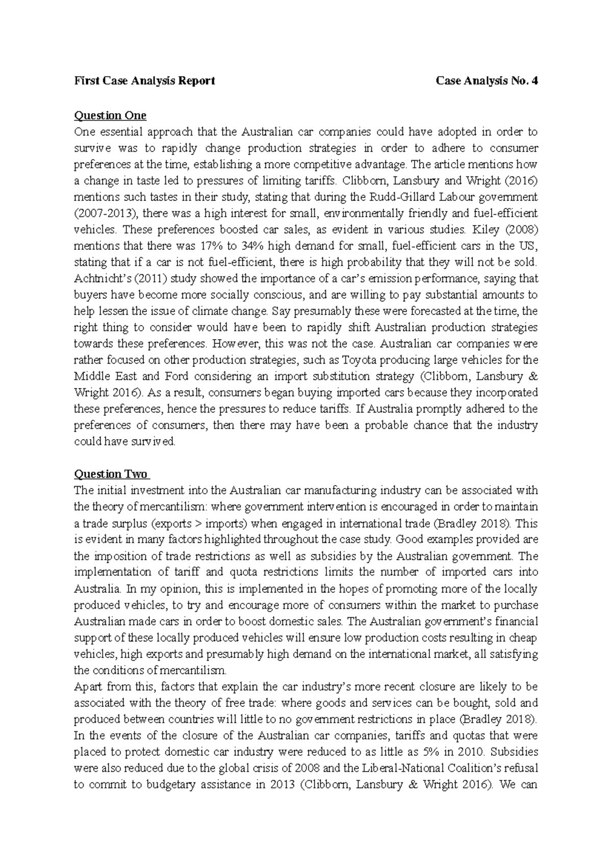 BUSI2025 Case Analysis 1 - First Case Analysis Report Case Analysis No ...