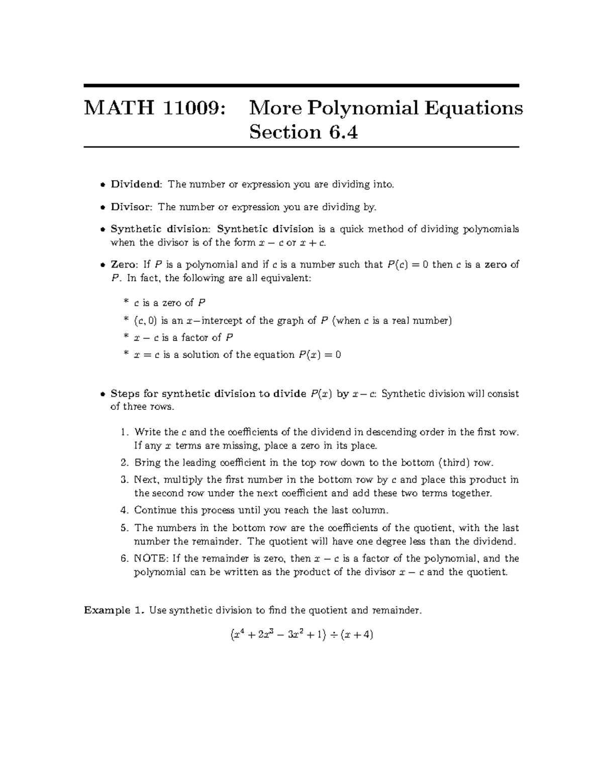 More Polynomial Equations Math 11009 Modeling Algebra Studocu