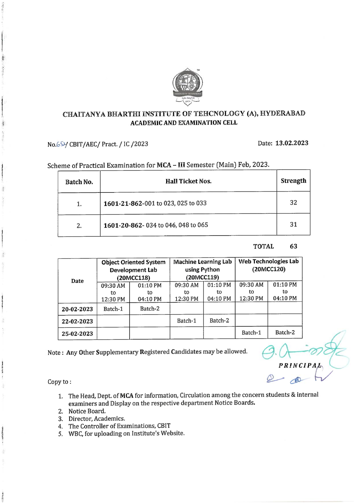 MCA IIIM Schedule FEB 2023 Bachelor of commerce Studocu