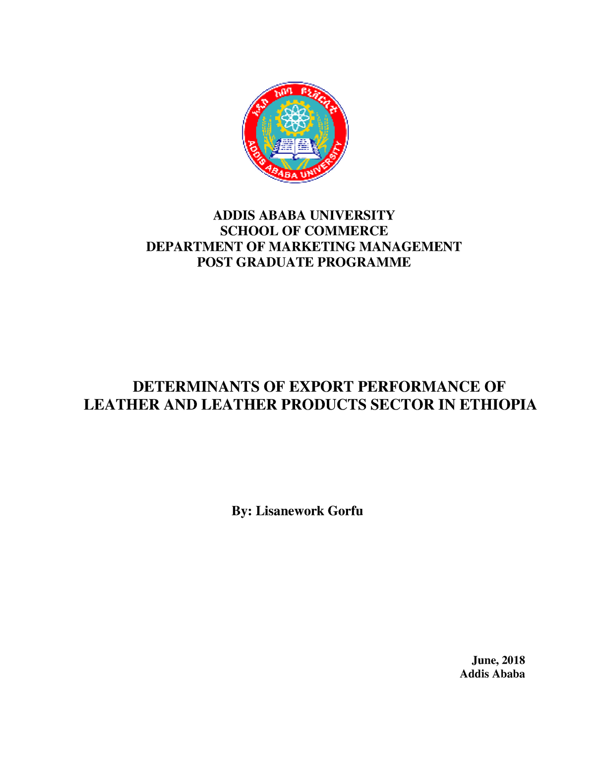 project management thesis addis ababa university