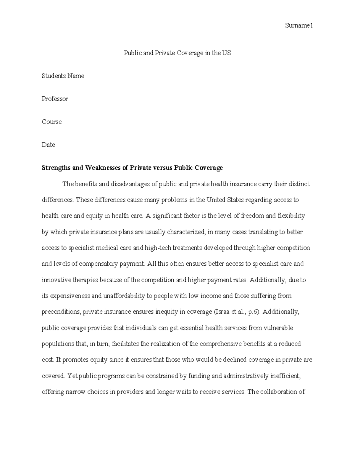 Public and Private Coverage in the US.editedl - Public and Private ...
