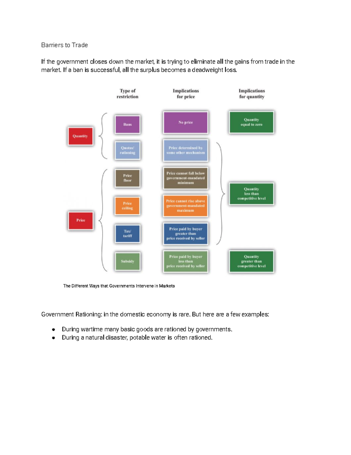 Barriers to Trade - Lecture notes Unit 2 - Barriers to Trade If the government closes down the ...