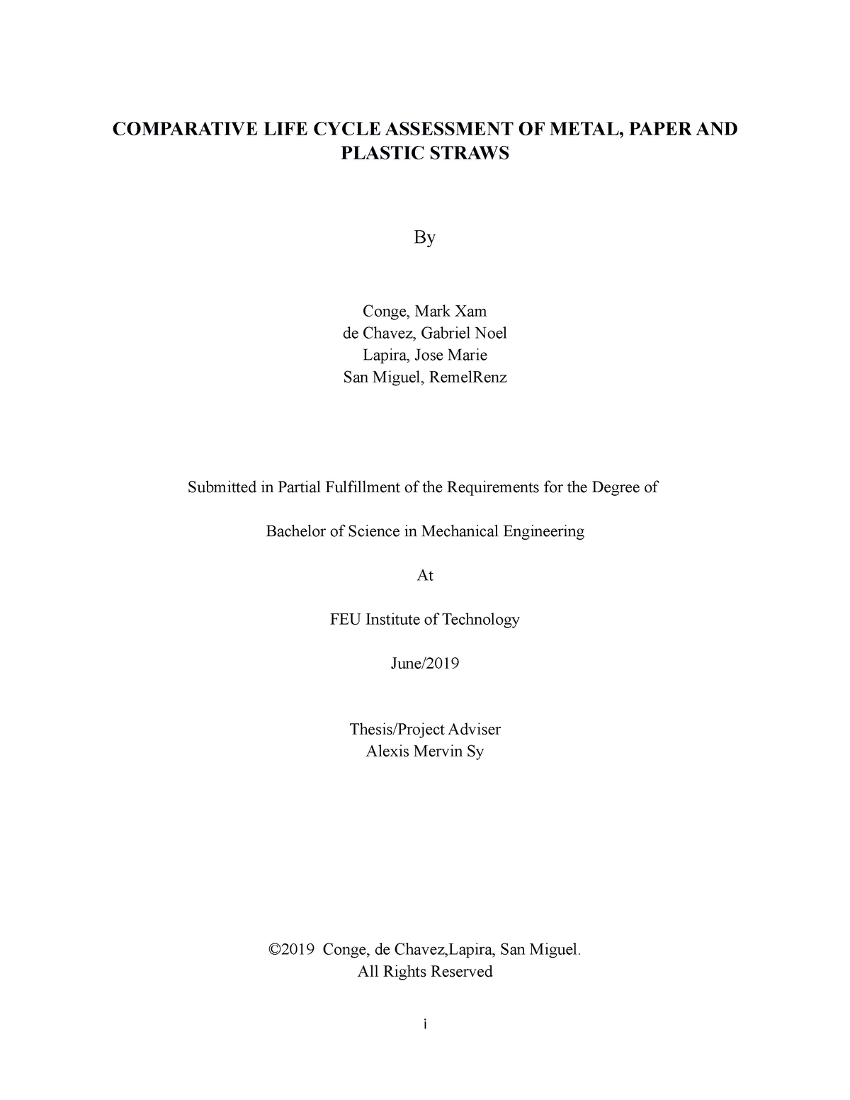 thesis life cycle assessment