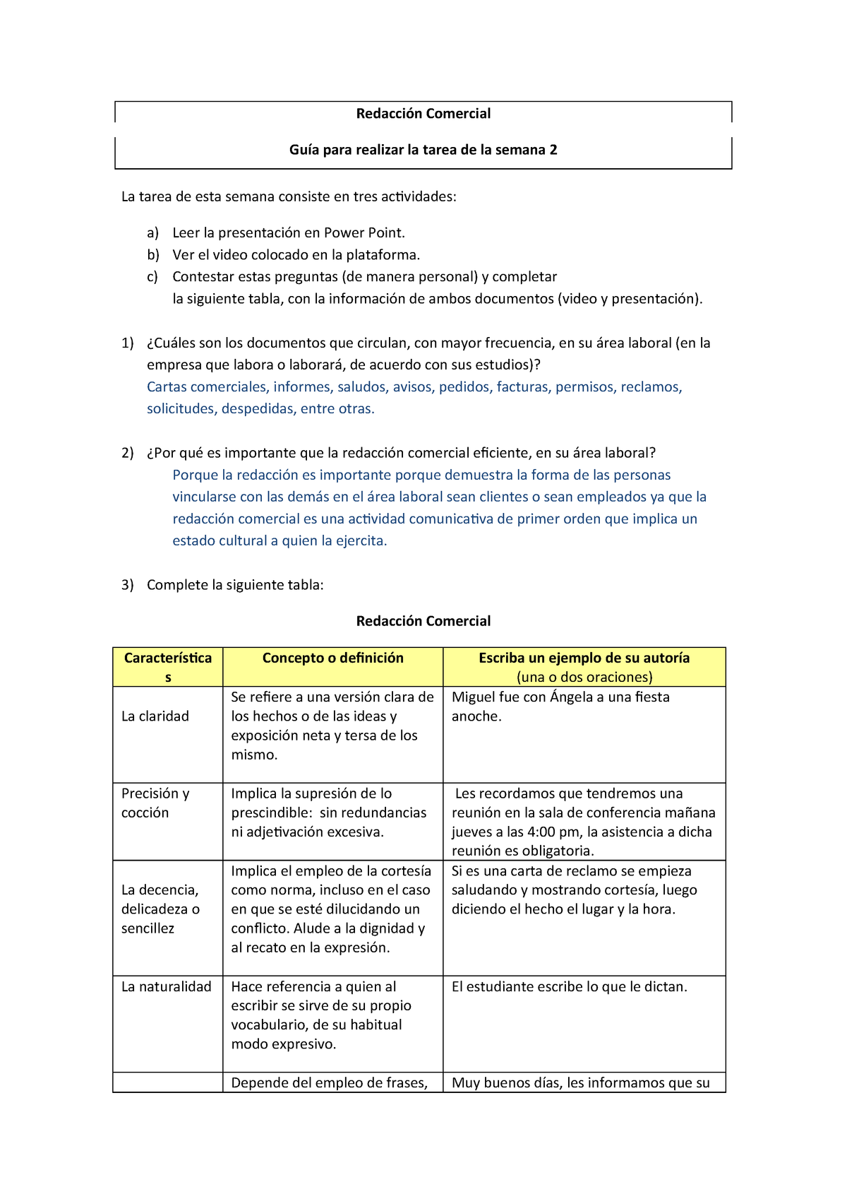 Ejemplo De Guia De Redaccion Empresarial - Ejemplo Sencillo