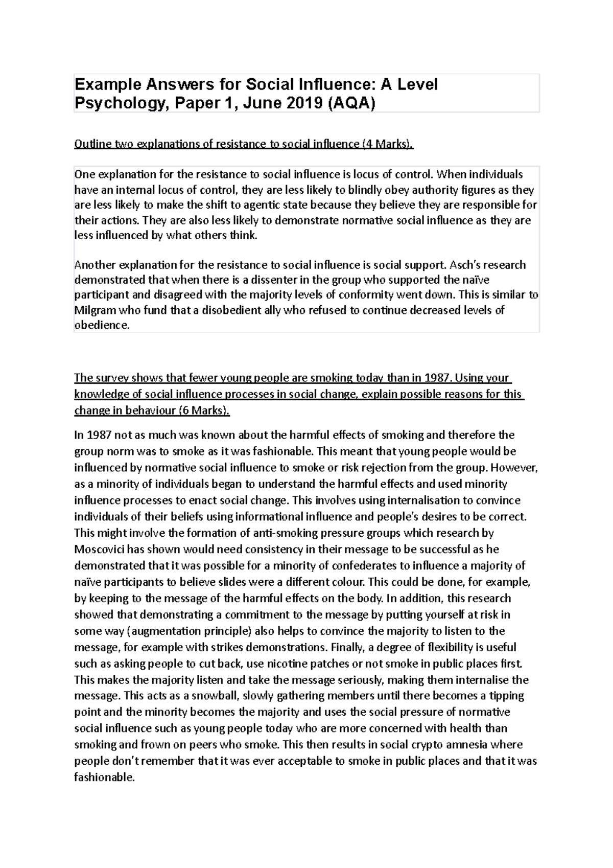 example-answers-for-social-influence-a-level-psychology-paper-1-june