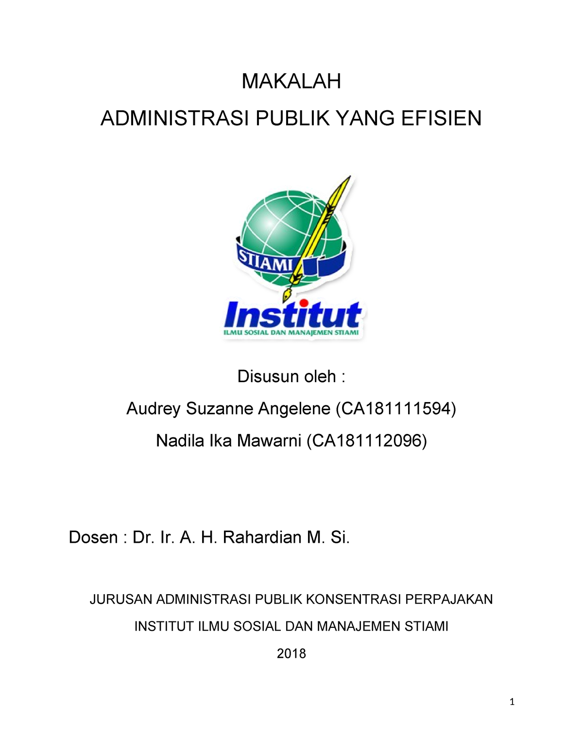 Makalah Administrasi Publik Yang Efisien - MAKALAH ADMINISTRASI PUBLIK ...